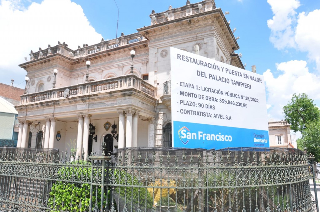 Palacio Tampieri: avanza la 1º etapa de la restauración y puesta en valor del emblemático edificio de la ciudad