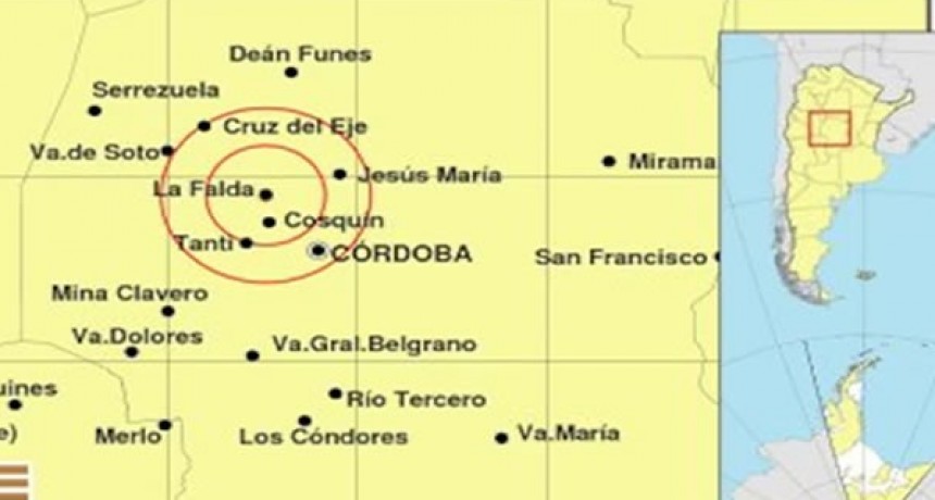 Fuerte temblor en Córdoba: el epicentro se ubicó al norte de la capital