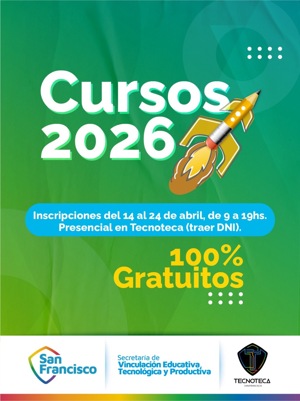 La Tecnoteca San Francisco abre inscripciones a una amplia propuesta de cursos y talleres tecnol&oacute;gicos para todas las edades.