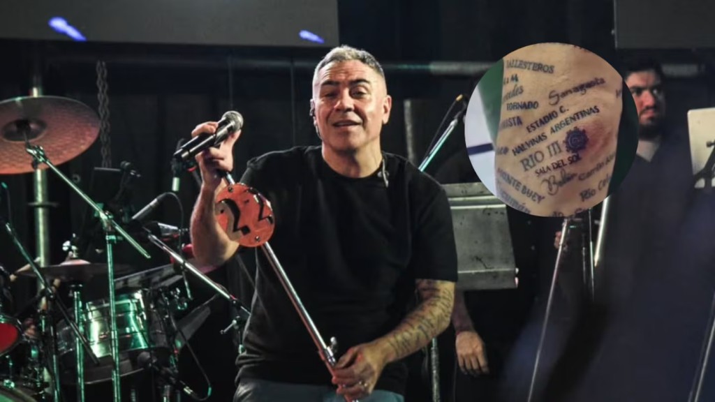 Manga actualizada: El Loco Amato se tatu&oacute; nueve localidades nuevas en el brazo.