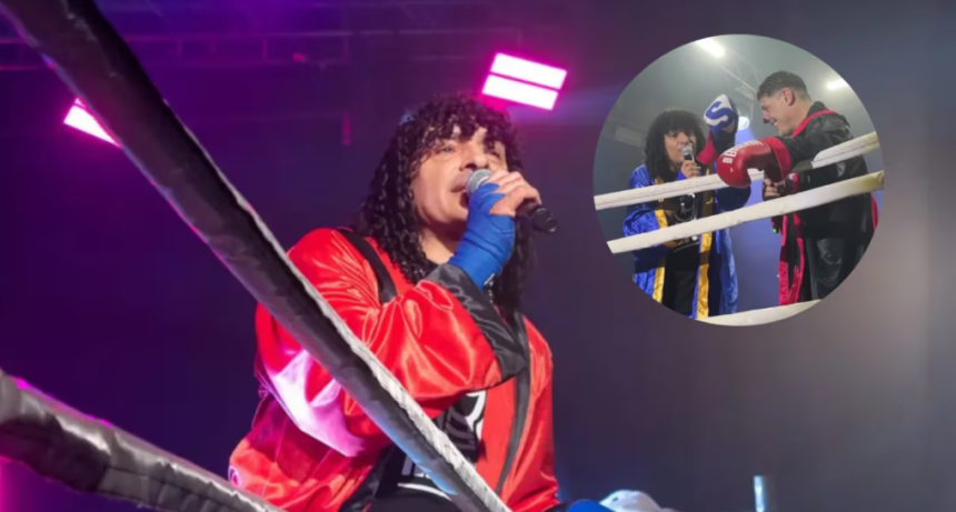 El divertido momento del Turco Oliva con una fan&aacute;tica en su show junto a Marcos Bainotti.