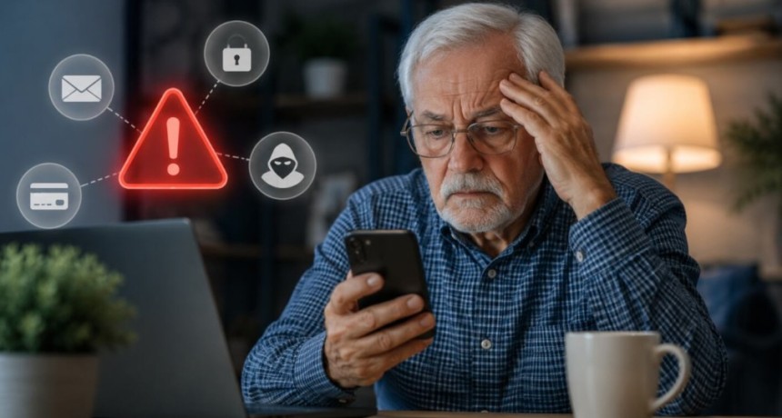 Estafas digitales: 9 de cada 10 adultos mayores estuvieron expuestos a intentos de fraude en Internet.