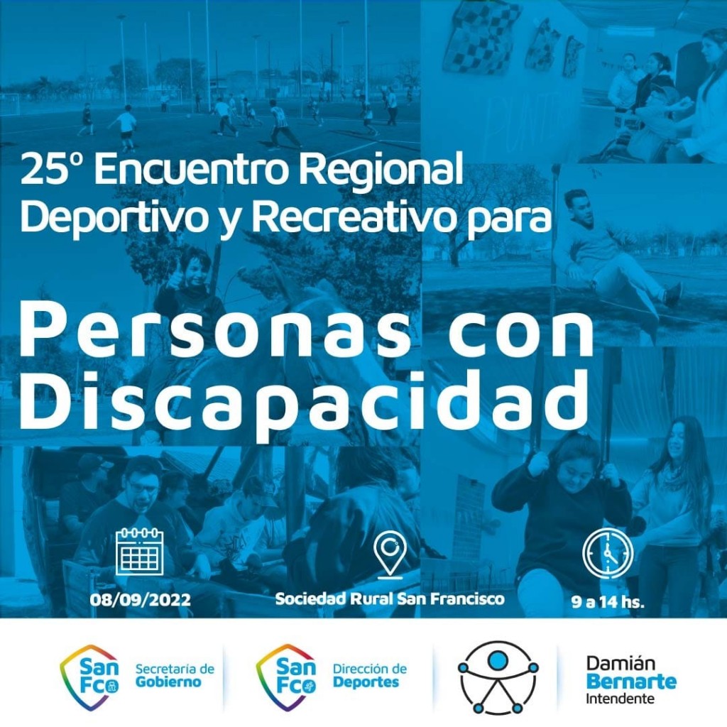 Se realizará el 25° Encuentro Regional Deportivo y Recreativo para personas con discapacidad