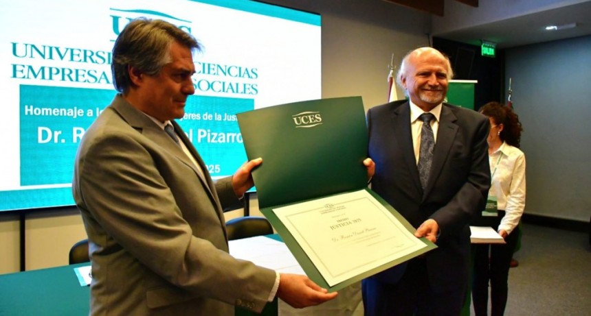 Uces entregó el Premio ‘Justicia 2025’ al doctor Ramón Daniel Pizarro
